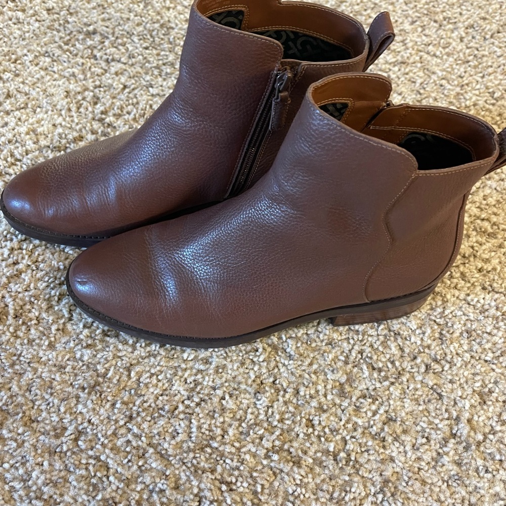 Cole Haan Women's River Chelsea Bootie Waterproof Boot Brown Leather Zip Size 11